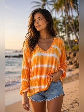 La Miel Tie Dye Long Sleeve Top medium